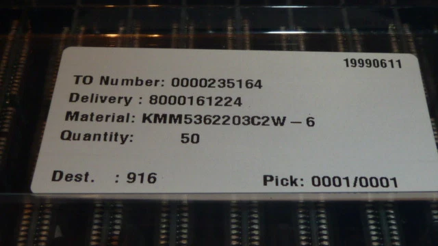 NEW 1PC Samsung KMM5362203C2W-6 MEMORY  2MX36 FAST PAGE DRAM MODULE 60ns DMA72 - Image 2 of 3