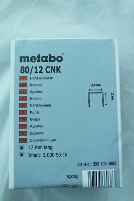 Metabo Heftklammern 80/12 CNK , 12,8 x 12 mm - 0901053880 3000 Stück Klammern