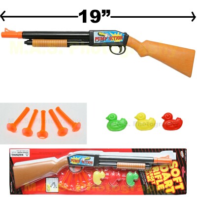SET OF 2 - Soft Throw Dart Rifle Shotgun Toy, Pump Action, Kid