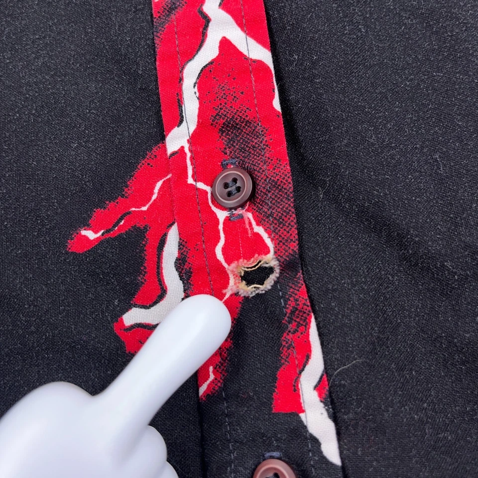 Camisa Western Brooks & Dunn Vintage Mujer Mediana Roja Negra Abotonada Relámpago Foto 4 de 4