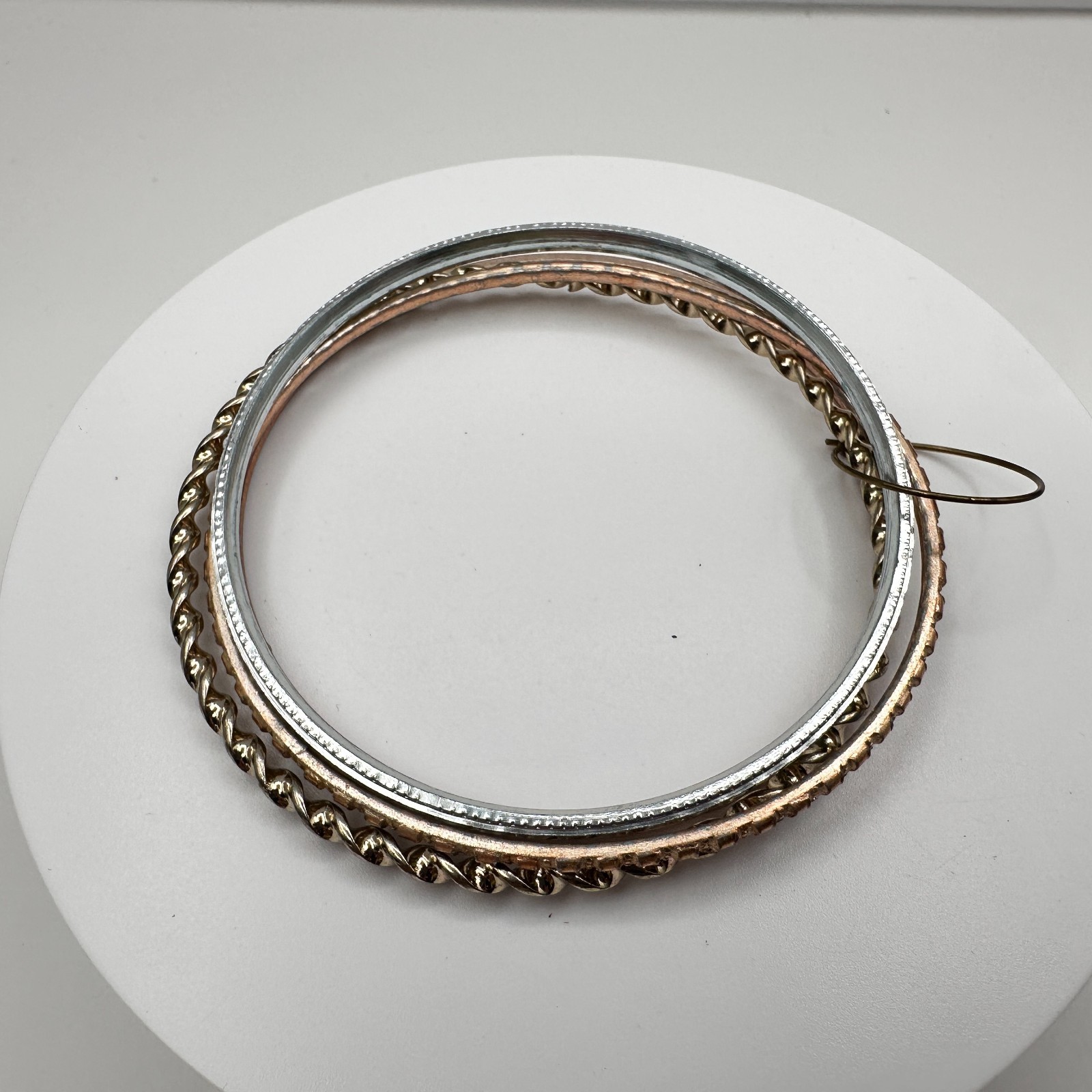 Vintage 90s Stackable Bangle Bracelet Set Gold/Si… - image 5