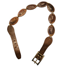 Vintage 1940s Ried Reid brown leather linked concho belt Womens Sz 26