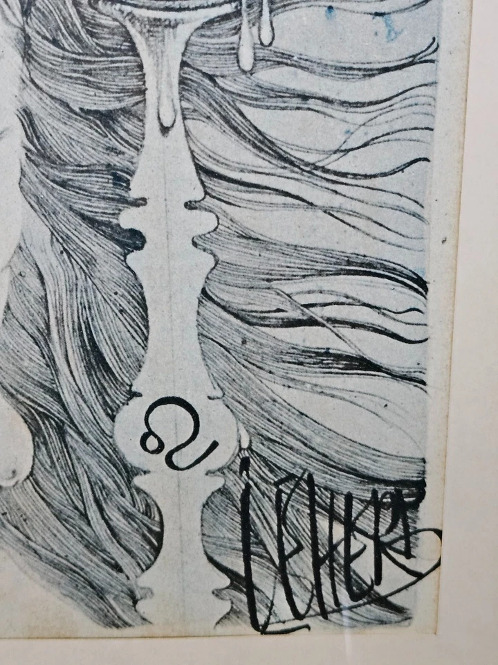 Maître Leherb (1933–1997): Frauenkopf mit dem Sternzeichen "Löwe" - Bild 4 von 4