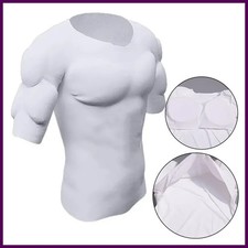Men Shaper Muscle T-Shirt Padded Bodysuit Compression Cosplay Sport Top
