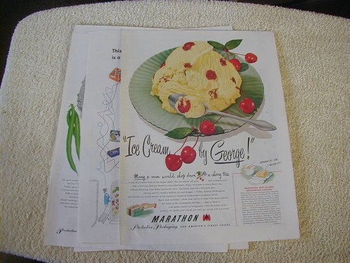 Vintage lot of 7 Marathon packaging print ads 1949-1953 large  magazine ad
