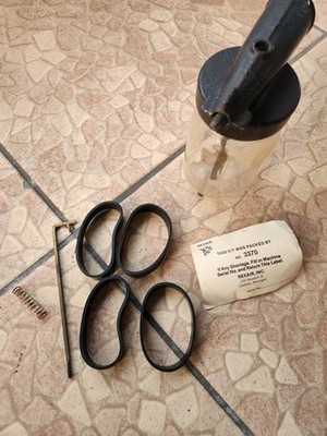 Vintage Rainbow D3C Vacuum Cleaner Glass Jar Sprayer Attachment with spare belts
