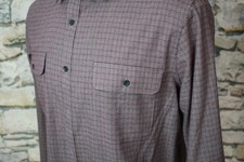 MARC ANTHONY New  Men’s Shirt Luxury Fabric Gray Check Flap Pockets All Cotton L