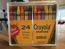 Vintage Crayola Crayons 24 Pack In Original Box Case Binney Smith NOS