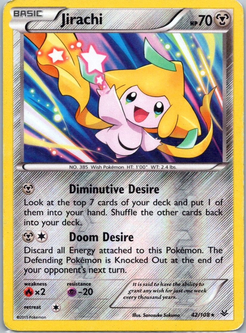 Jirachi 42/108 Holo Rare XY - Roaring Skies 2015 MP