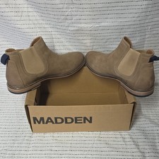 Madden Men's Taupe Suede Chelsea Boots Size 8.5 Slip-On Foam Insole
