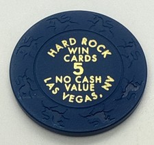 Hard Rock Casino Hotel Las Vegas Nevada 5 Win Cards Chip Unicorn Mold 2002