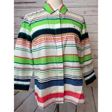 Tommy Hilfiger Button Down Shirt Womens Small Striped Preppy NWT Blouse
