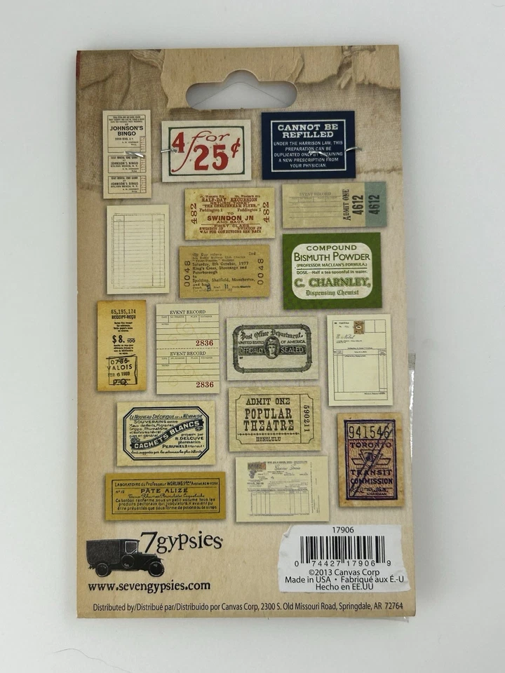 7 Gitanos Gitanos Recibos Mini Efímeros Álbum de Recortes 2013 Adornos Retirados Foto 2 de 2