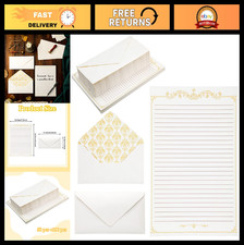 150 Sheets Vintage Letter Writing Set - 100 Paper  50 Envelopes, Lined, Office