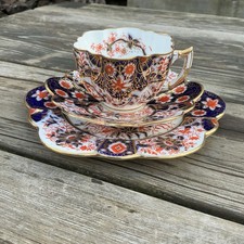 Wileman Foley / Shelley Cup Saucer Plate Trio Japan Imari 6075 Daisy Shape c1888