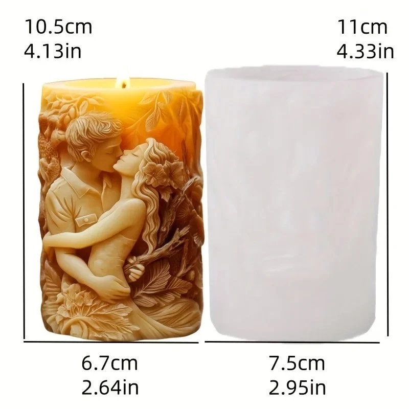 Molde de vela abrazo pareja romántico molde de silicona 3D boda decoración del hogar resina artesanía Foto 2 de 4