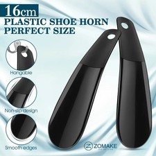 2x Black Plastic Shoe String Shoe Horn Lightweight Prevent Damage Back of Sho
