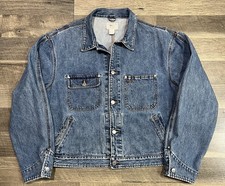 Polo Ralph Lauren Dungaree Mens Large Vintage Blue Jean Denim Jacket READ