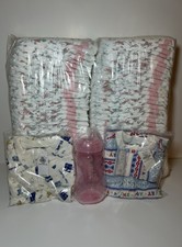 Baby Disposable Diapers White Pink Lot