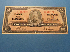 1937 Canada 2 Dollar Banknote - Series K/R - VF30