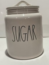 Rae Dunn Artisan Collection SUGAR Canister Jar  LID 8" Ceramic Kitchen Holder