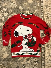 HTF Vintage Snoopy  Friends Sweater Medium Christmas 80s 90s