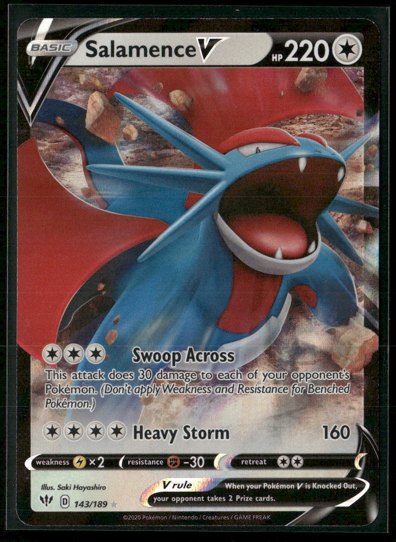 Salamence V Ultra Rare SWSH03: Darkness Ablaze 143/189 NM