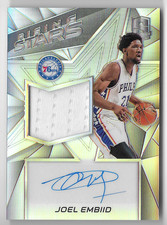 JOEL EMBIID 2016 PANINI SPECTRA AUTO AUTOGRAPH GAME WORN JERSEY CARD #159/199!