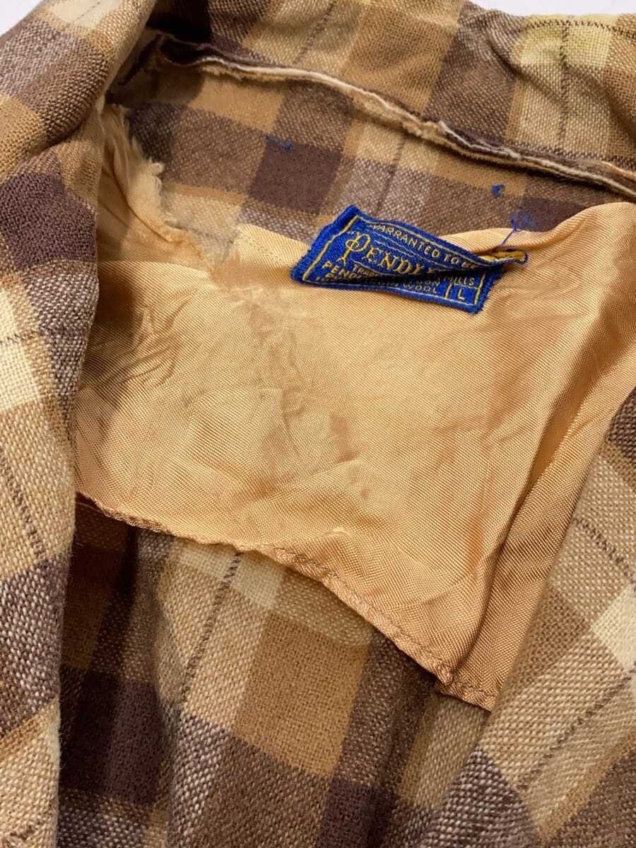 Pendleton Wool Check Jacket L Beige Wool Button 5… - image 4