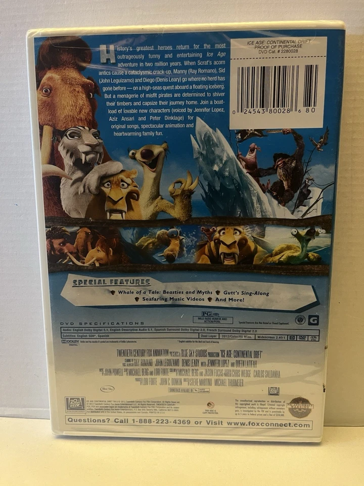 Ice Age: Continental Drift (DVD, 2012) Рэй Романо, Джон Легуизамо, Денис Лири - Изображение 2 из 2
