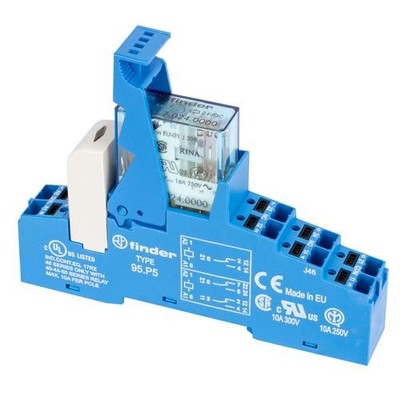 Finder 48.P6.7.024.0050, Push-in Interface Relay Module, 16A SPDT, 24VDC Co