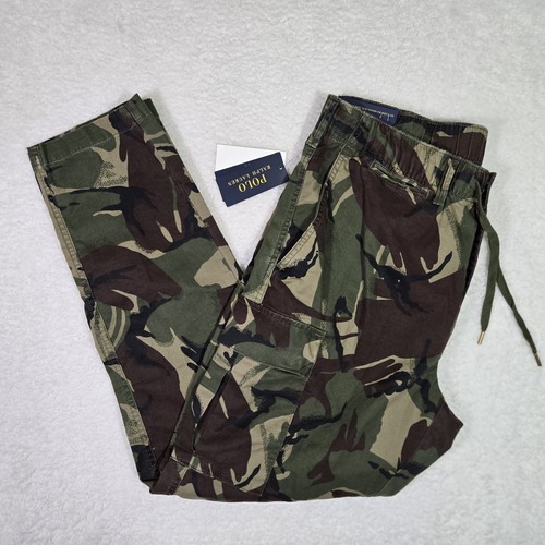 NEW Polo Ralph Lauren Mens 34x32 Slim Fit Camo Cargo Pants Stretch