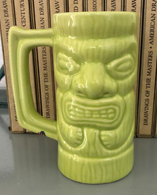 Green Advertisement Tiki Mug Cup With Handle Ceramic Source USA 5 3/4'' Height