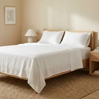 Linen Sheets Set White or Oatmeal Beige Pure Natural Organic Bedding USA Sizes