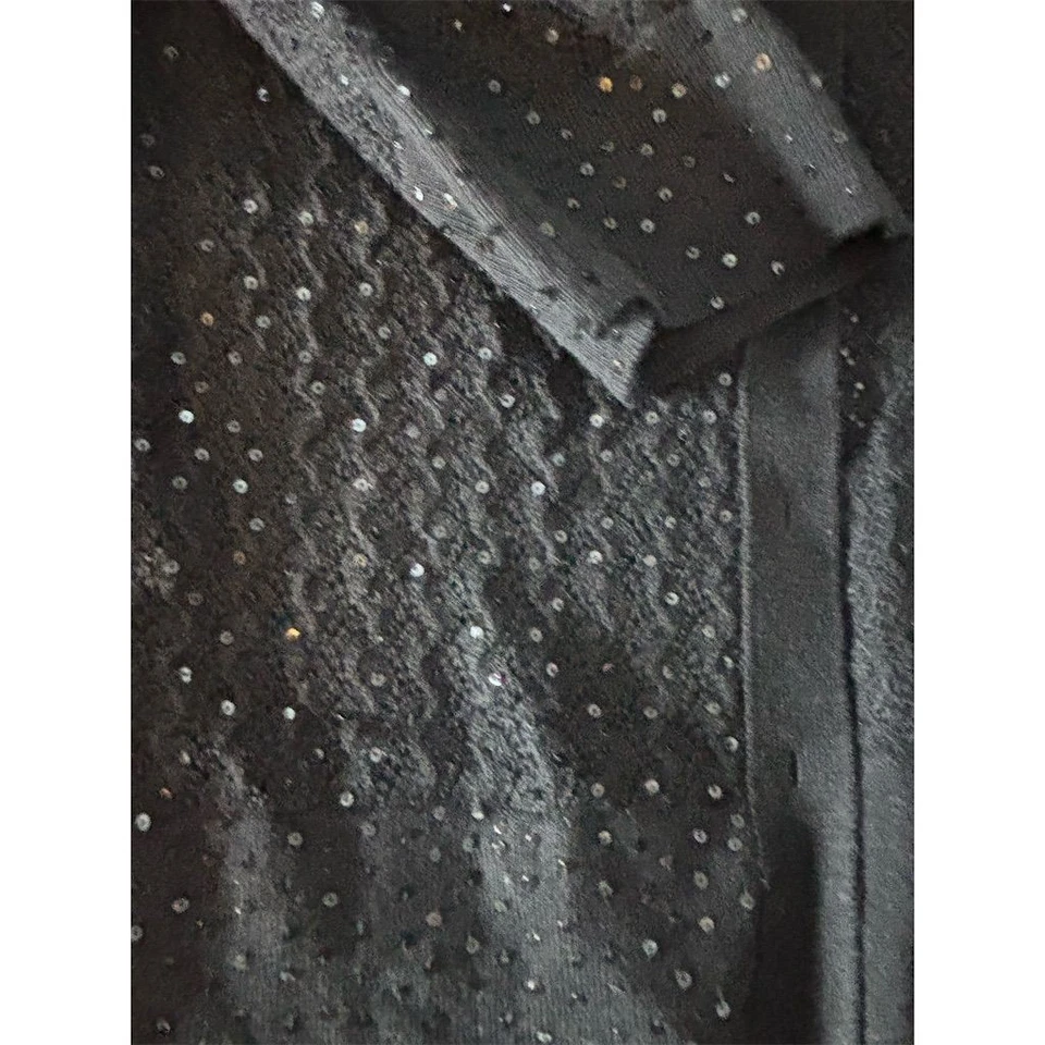 Suéter cárdigan abotonado con lentejuelas negras L Coldwater Creek para mujer Foto 2 de 4