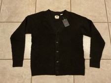 Levi  s Cardigan Sweater Mens Medium Coit Boxy Fuzzy Wool Alpaca Knit Black NWT