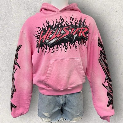 Hellstar Future Flames Pink Hoodie Size Large New With Tags And
