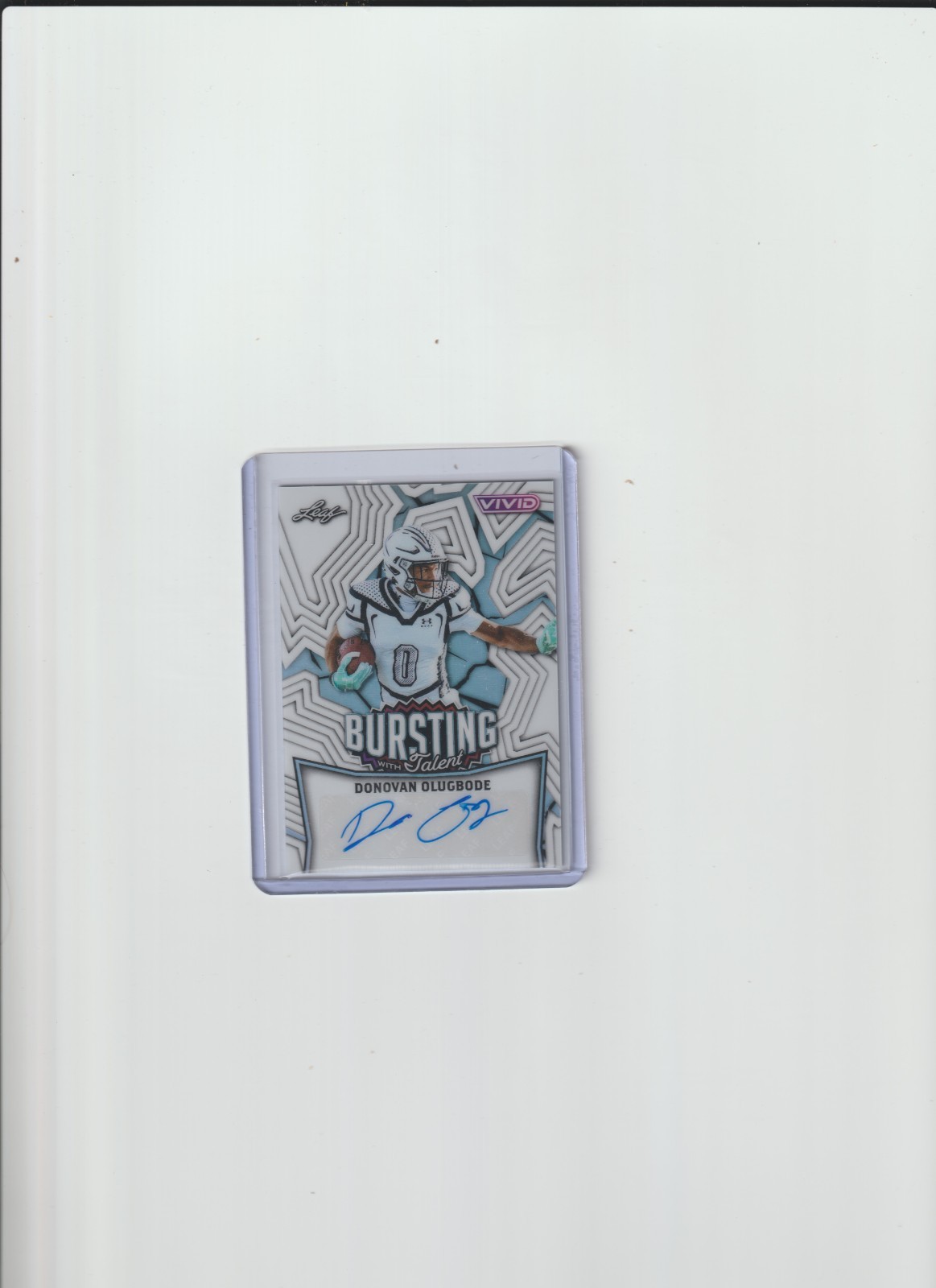 2025 Leaf Vivid Autograph Bursting With Talent Donovan Olugbode 1/5 Auto White