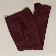 Landau Scrub Pants Women Sz Medium Pro Flex Cargo Medical Maroon I-4