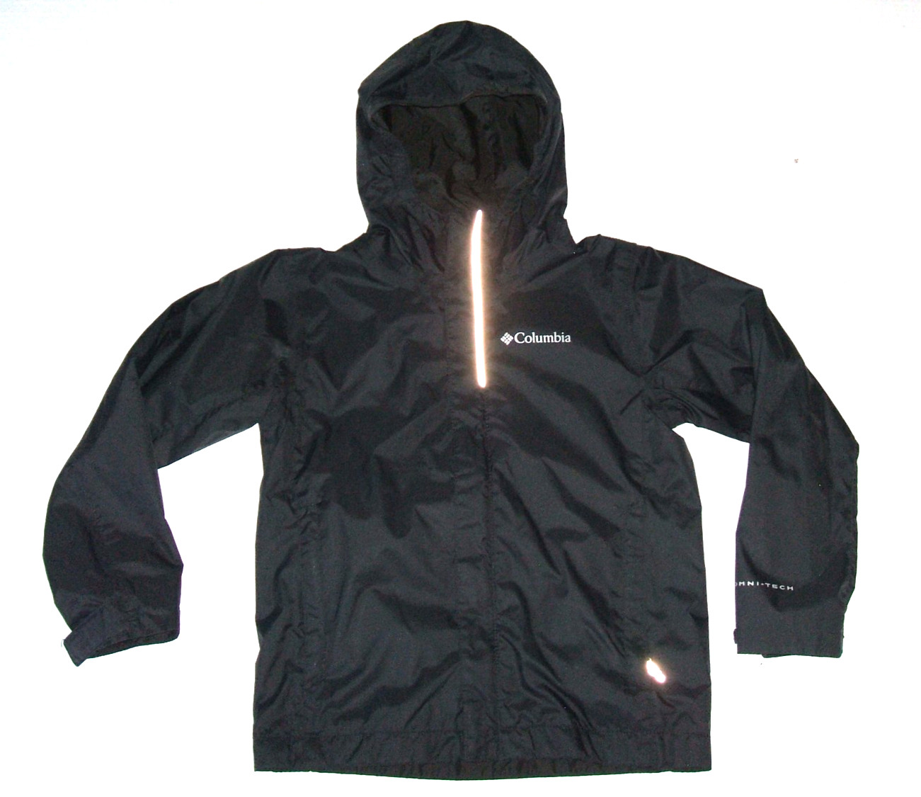 Columbia Omni-Tech Rain Jacket Boy Girl XS 6 Black Waterproo
