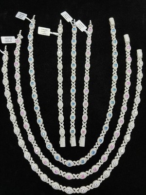 VVS Moissanite 10mm Iced Out Fancy Eye Infinity Link Chain Set 925 Silver