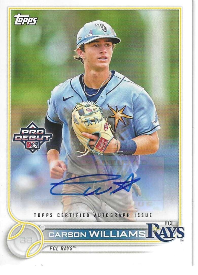 2022 Topps Pro Debut - Carson Williams #PD-54 Auto