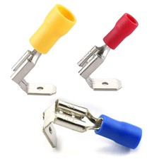 100PCS Semi-Insulated Piggyback Spade Connectors 1/4" 22-10 AWG Female/Male Q...