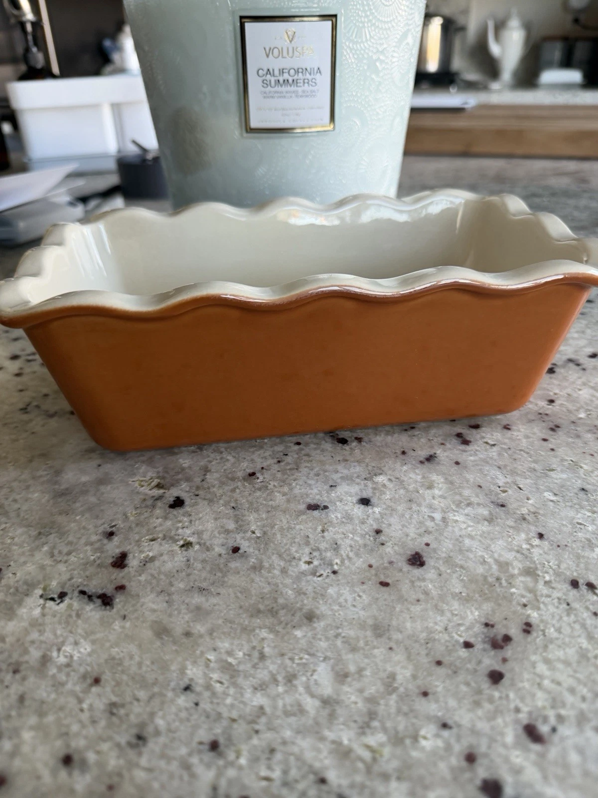 Emile Henry 9x5 Scalloped Edge Loaf Pan Baking Dish France 6164