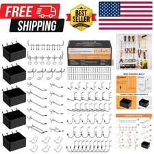 120PCS Pegboard Accessories Organizer Kit, Peg Board Hooks Assortment with Bi...