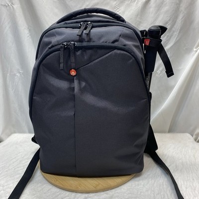 Manfrotto Camera Backpack Gray With Compact MMC3-01M Monopod Trvlpack Laptop