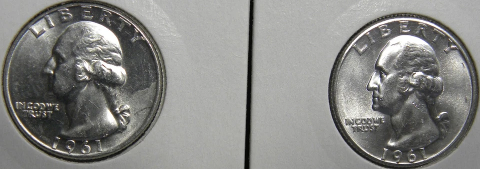 1961-P WASHINGTON SILVER QUARTERS 90% SILVER LOT OF 5-90% SILVER BU COINS - Image 2 of 4