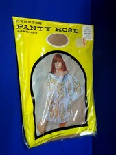 RARE Vintage 100 Nylon 1970s Stretch Panty Hose w/Groovy Girl on Front MIP