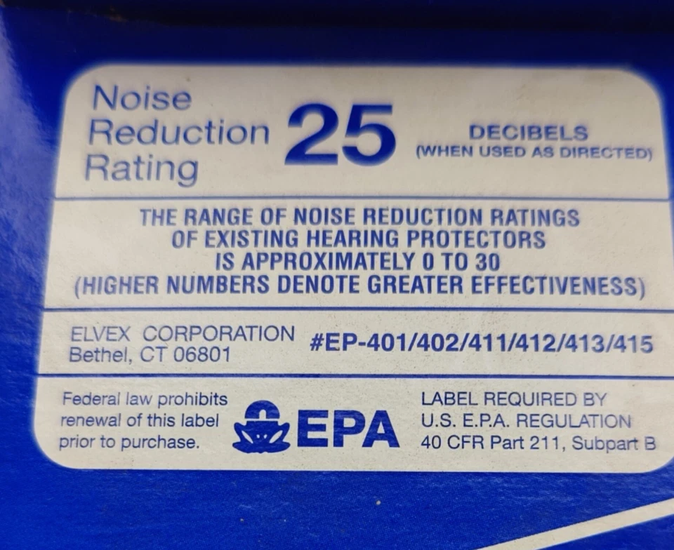 Nuevos tapones para los oídos ELVEX EP-411 Quattro con cable reutilizables azules 100 ct. Hechos en EE. UU. Foto 4 de 4