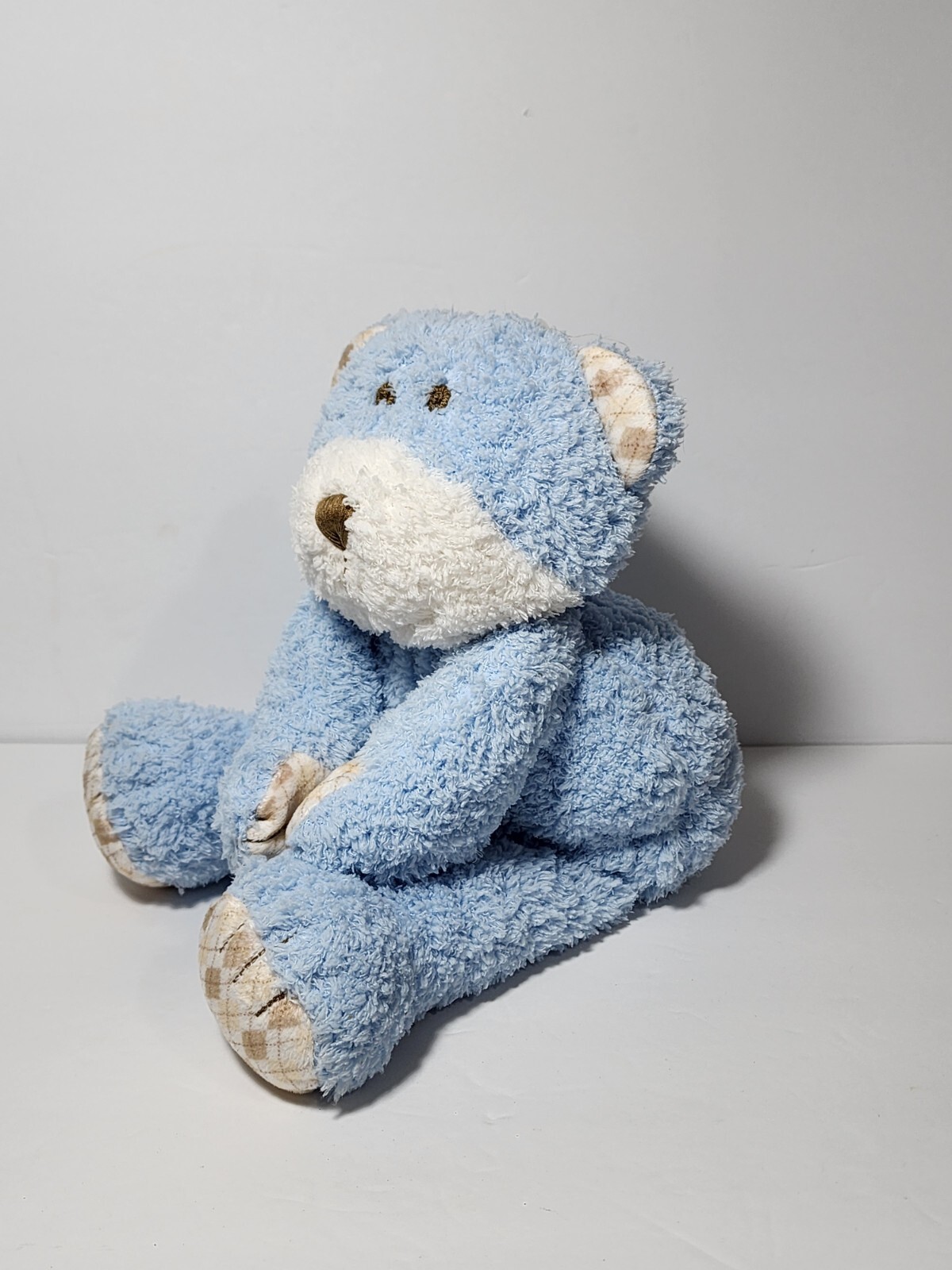 COCALO BABY BLUE & BROWN TEDDY BEAR CHAMOIS SOFT STUFFED ANIMAL PLUSH TOY 14"
